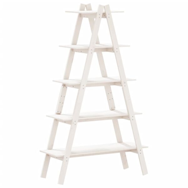 vidaXL Ραφιέρα 5 Επιπέδων Σχήμα Α 110x40x180,5 εκ. Μασίφ Ξύλο Πεύκου