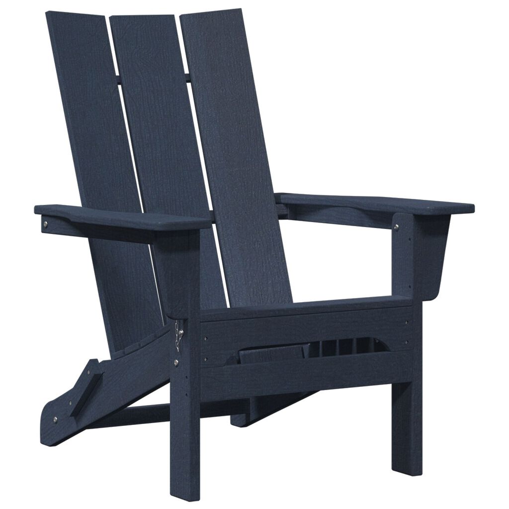 vidaXL Folding Adirondack Chair Ναυτικό Μπλε 74.5x80.5x90 εκ. HDPE