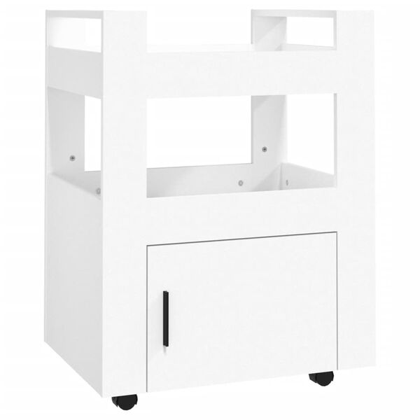 vidaXL Τρόλεϊ Κουζίνας Λευκό 60 x 45 x 80 εκ. από Επεξεργασμένο Ξύλο