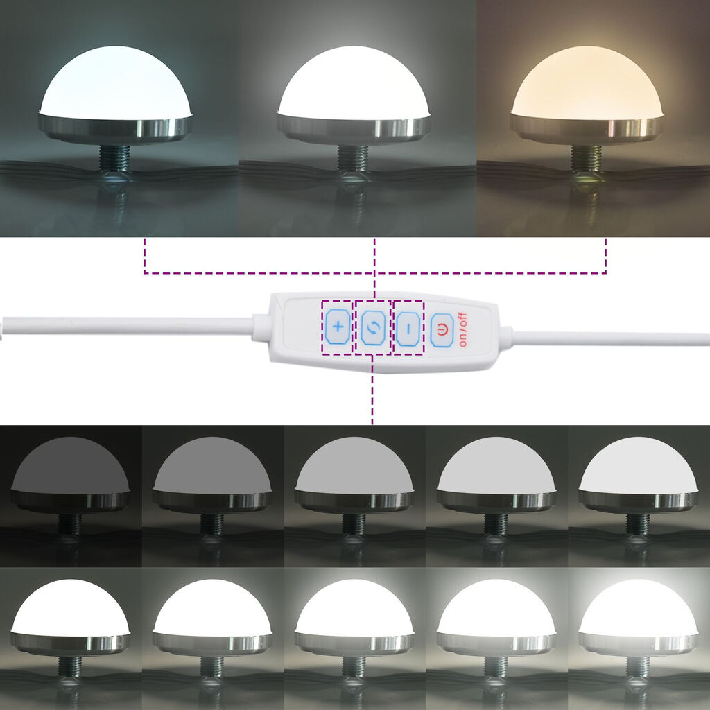 vidaXL Τραπέζι Μακιγιάζ με Φώτα LED Καπνιστή Δρυς 50x41x135 εκ.