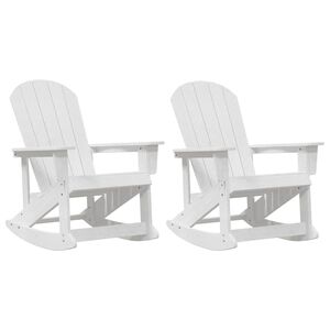 vidaXL Καρέκλες Ροκάντας Adirondack 2 pcs Λευκό HDPE