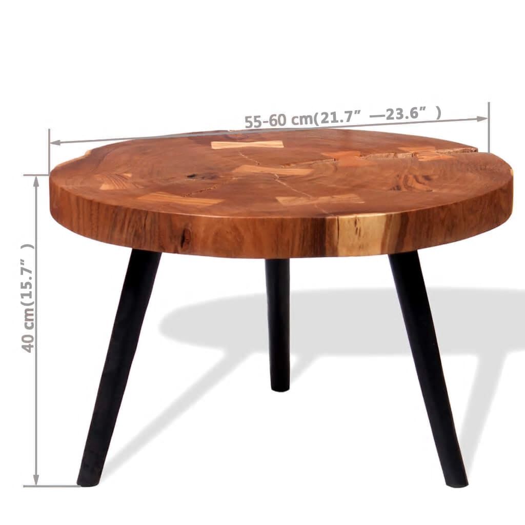 vidaXL Τραπεζάκι Σαλονιού Κορμός (55-60) x 40 εκ. Μασίφ Ξύλο Ακακίας