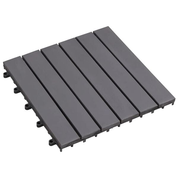 vidaXL Πλακάκια Deck 10 τεμ. Γκρι Πατίνα 30x30 εκ. Μασίφ Ξύλο Ακακίας