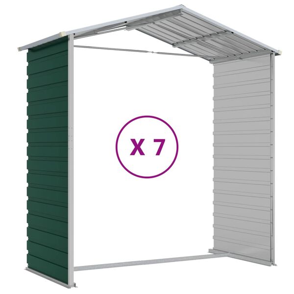 vidaXL Αποθήκη Κήπου Πράσινη 191x640x198 εκ. Γαλβανισμένο Ατσάλι