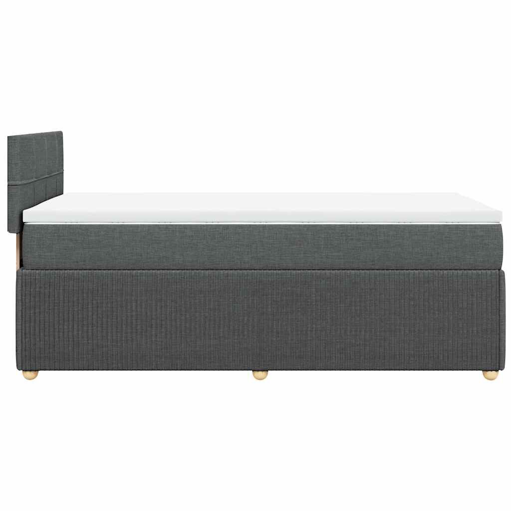 vidaXL Κρεβάτι Boxspring με Στρώμα Σκούρο Γκρι 90x200 εκ. Υφασμάτινο