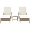 vidaXL Ξαπλώστρα 2-πρόσωπο 2 pcs Μπεζ 35 x 35 x 32 εκ. συνθετικό ρατάν