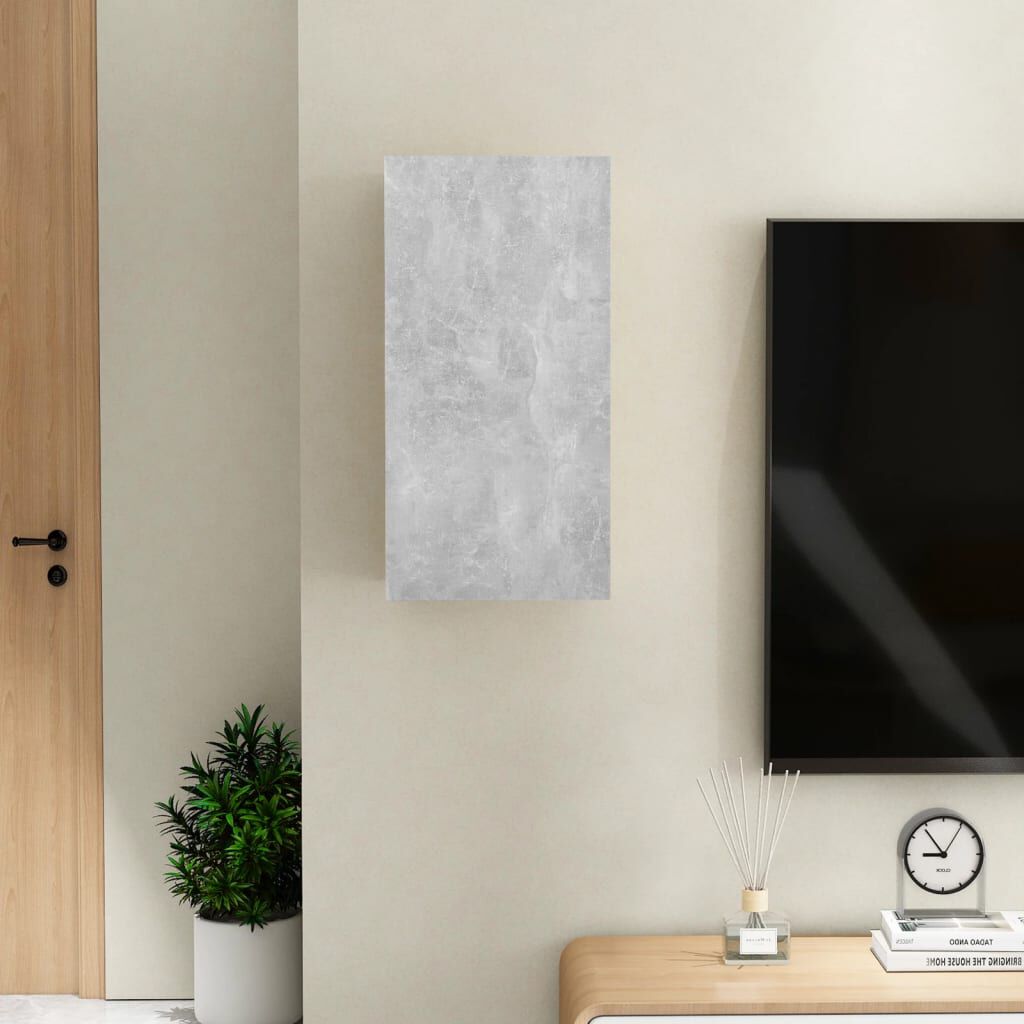 vidaXL Έπιπλο Τηλεόρασης Γκρι Σκυροδ. 30,5x30x60 εκ. από Επεξ. Ξύλο
