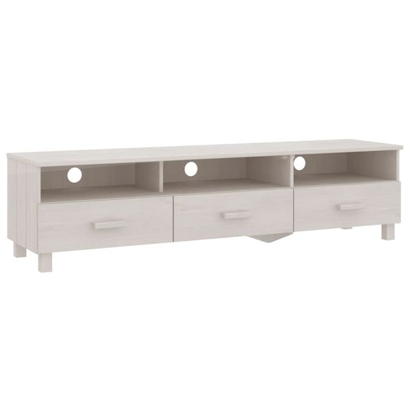 vidaXL Έπιπλο Τηλεόρασης HAMAR Λευκό 158x40x40 εκ. Μασίφ Ξύλο Πεύκου