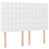 vidaXL Κρεβάτι Boxspring με Στρώμα Λευκό 140x200εκ.από Συνθετικό Δέρμα