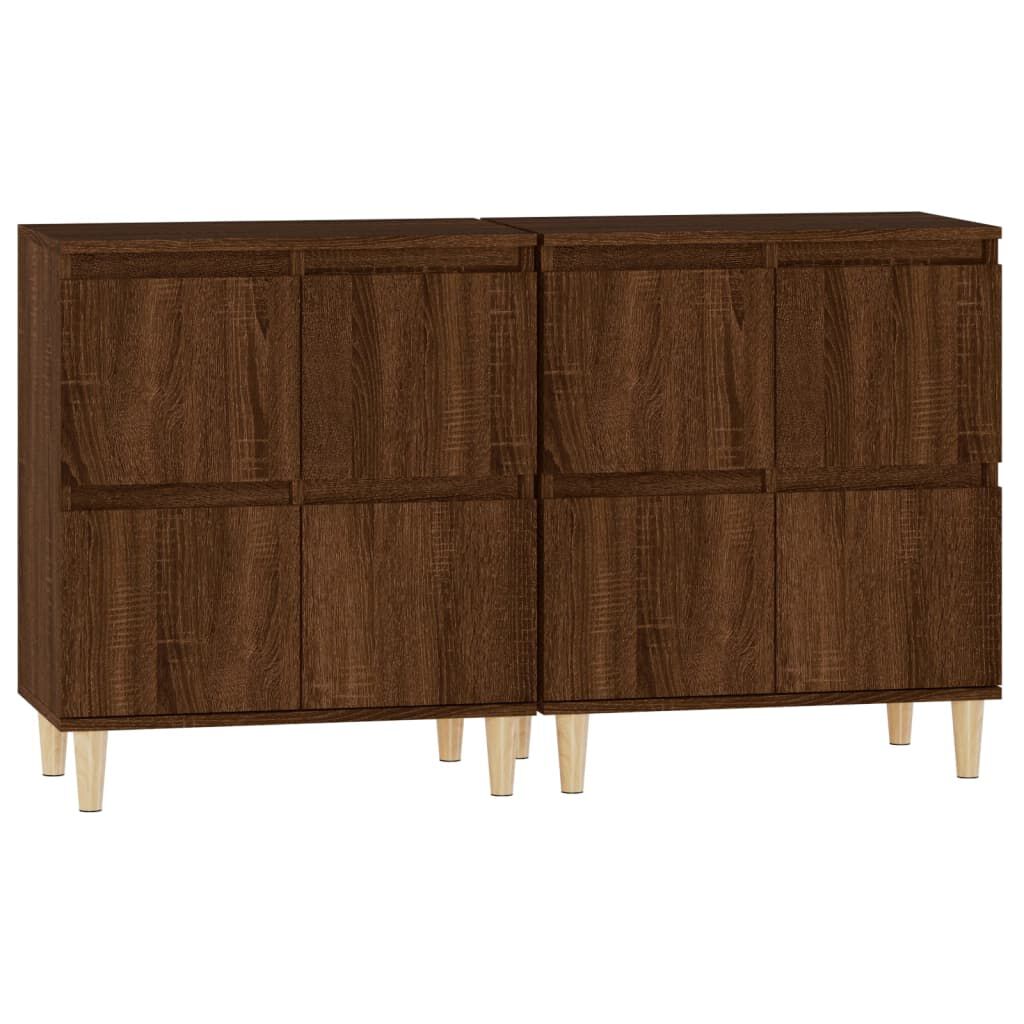 vidaXL Συρταριέρες 2 τεμ. Καφέ Δρυς 60x35x70 εκ. Επεξεργασμένο Ξύλο