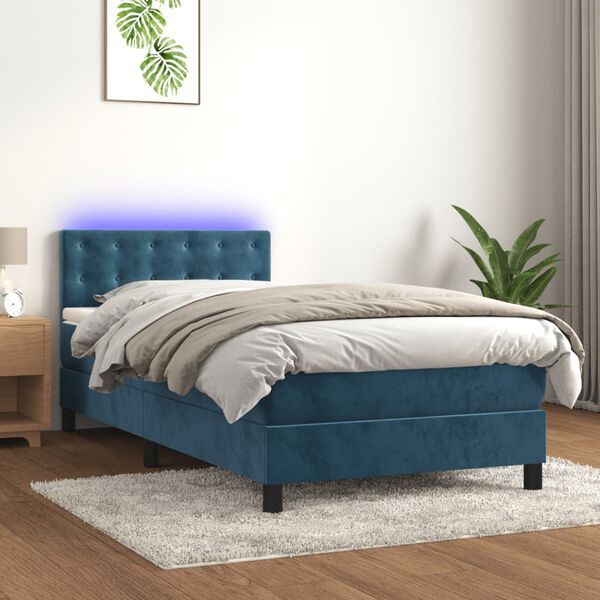 vidaXL &Kappa;&rho;&epsilon;&beta;ά&tau;&iota; Boxspring &mu;&epsilon; &Sigma;&tau;&rho;ώ&mu;&alpha; & LED &Sigma;&kappa;. &Mu;&pi;&lambda;&epsilon; 90x190 &epsilon;&kappa;. &Beta;&epsilon;&lambda;&omicron;ύ&delta;&iota;&nu;&omicron;