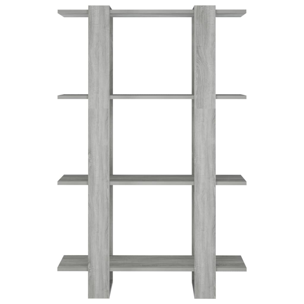 vidaXL Βιβλιοθήκη/Διαχωριστικό Χώρου Γκρι Sonoma 80 x 30 x 123,5 εκ.