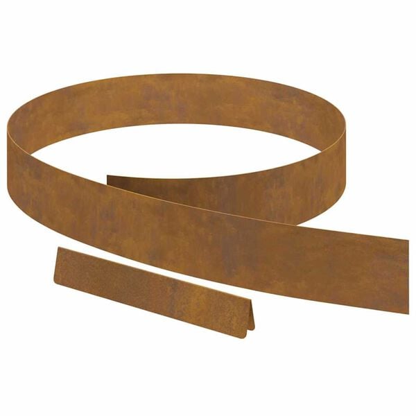 vidaXL Φράχτης Κήπου Σκ rusty 450 x 10 εκ Ατσάλι σκληρυθέν στον αέρα