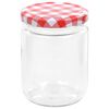 vidaXL Βάζα Μαρμελάδας 48 τεμ. 230 ml Γυάλινα με Κόκκινα/Λευκά Καπάκια