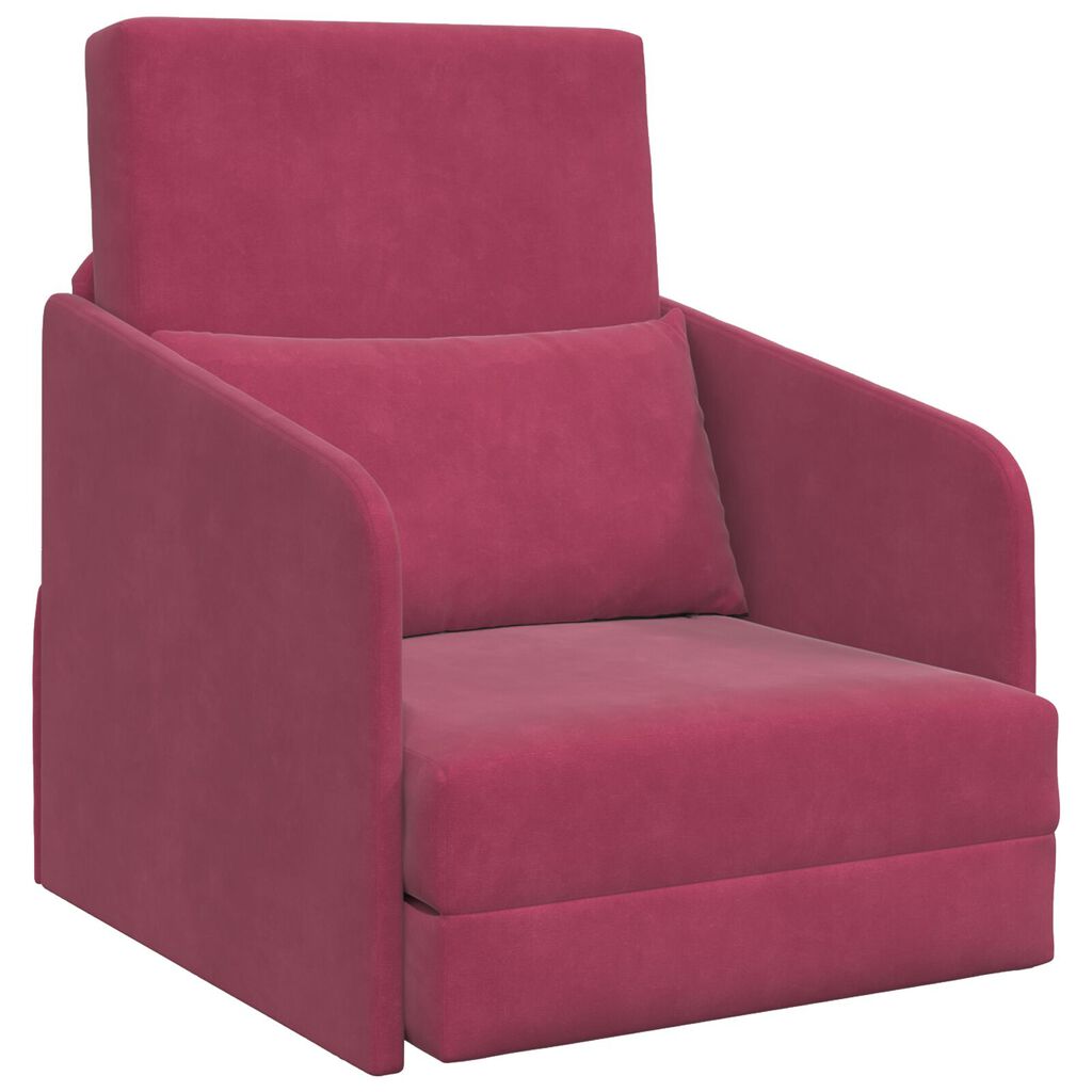 vidaXL Καθιστικό Κρεβάτι 2 σε 1 Μπορντό 65x80x83 εκ. Βελούδο