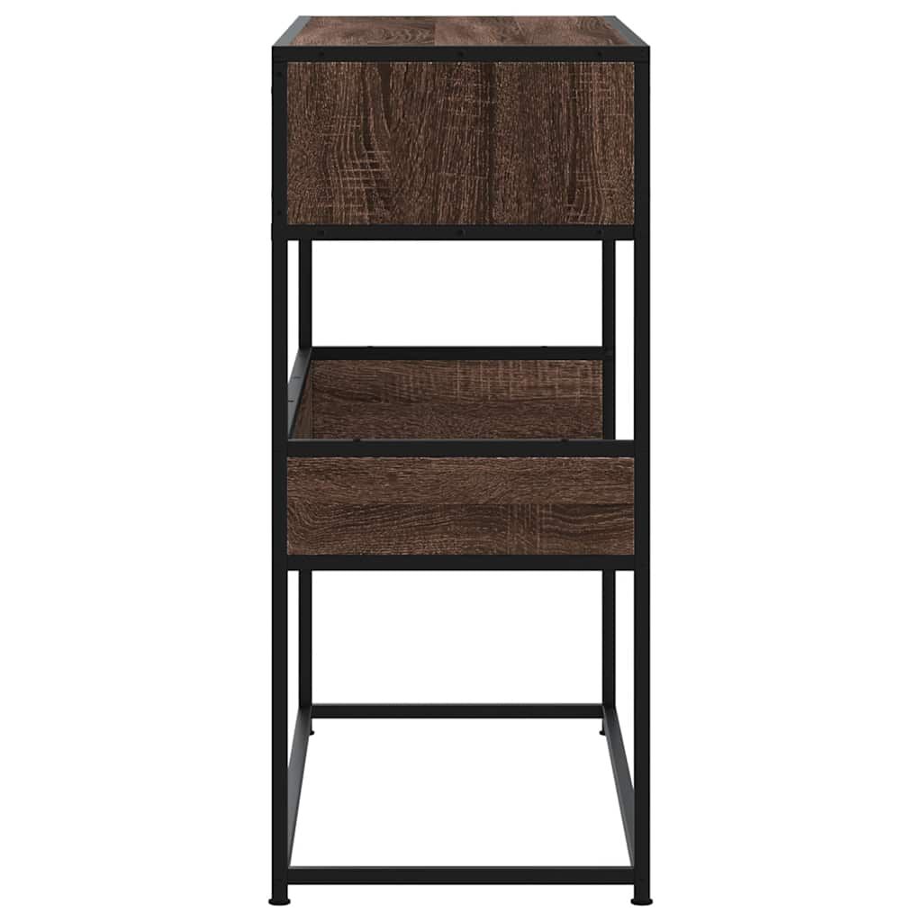 vidaXL Τραπέζι Κονσόλα Καφέ Δρυς 90x35x80 εκ. Επεξεργασμένο Ξύλο