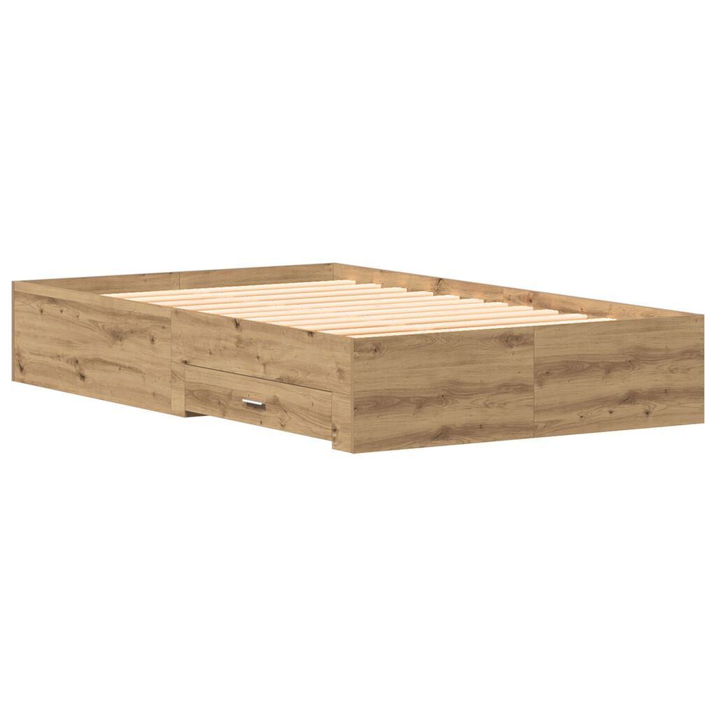 vidaXL Κρεβάτι με Συρτάρια από Δρυς 120x200 cm Επεξεργασμένο Ξύλο
