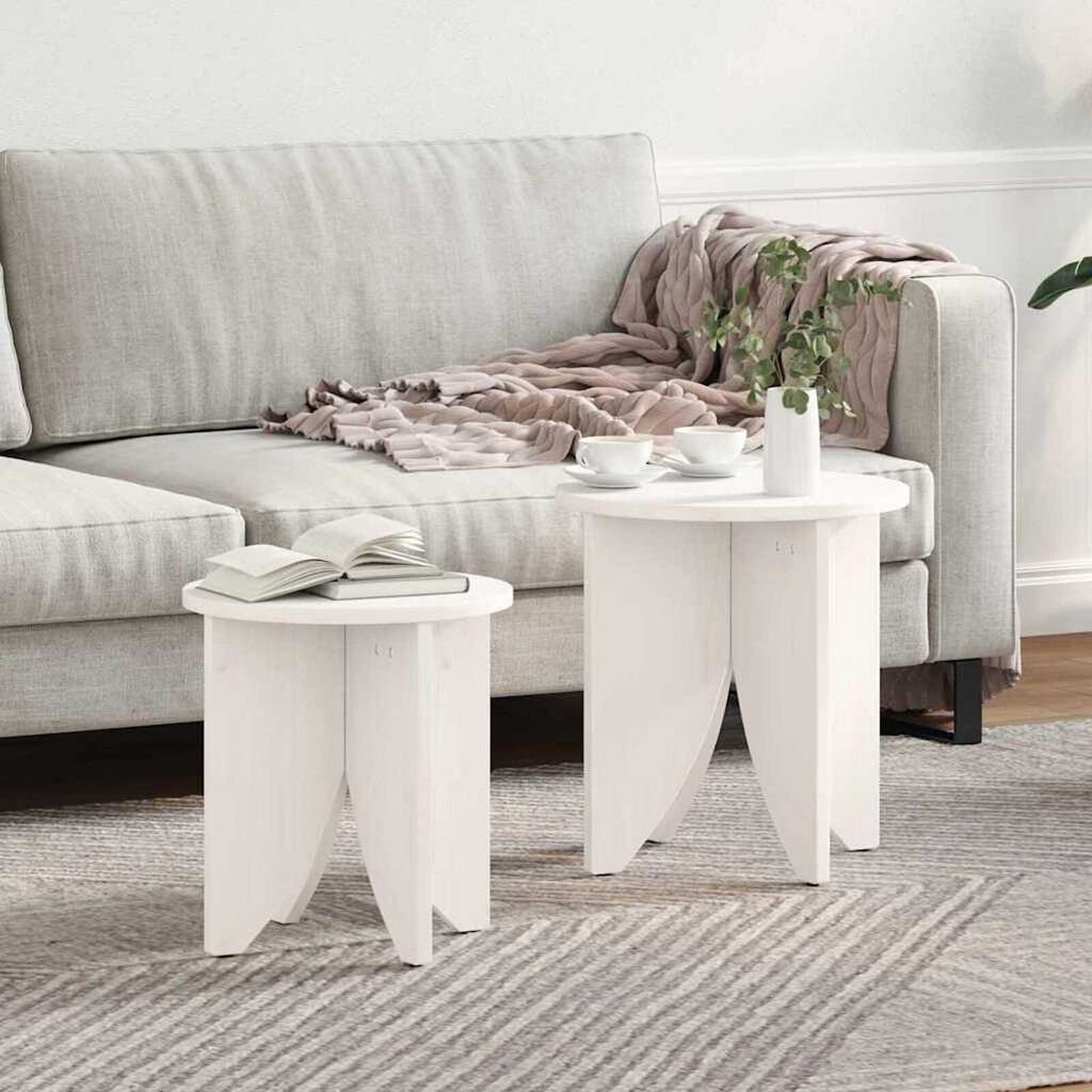 vidaXL Τραπεζάκι σαλονιού 2 pcs Λευκό 41.5 x 41.5 x 44 cm