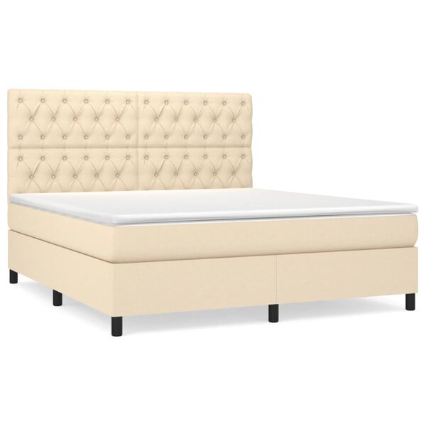 vidaXL &Kappa;&rho;&epsilon;&beta;ά&tau;&iota; Boxspring &mu;&epsilon; &Sigma;&tau;&rho;ώ&mu;&alpha; &Kappa;&rho;&epsilon;&mu; 160x200 &epsilon;&kappa;. &Upsilon;&phi;&alpha;&sigma;&mu;ά&tau;&iota;&nu;&omicron;