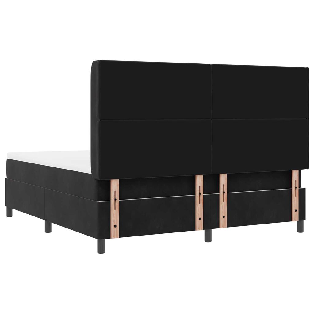 vidaXL Κρεβάτι Box Spring με Στρώμα Μαύρο 180x200 cm Βελούδο