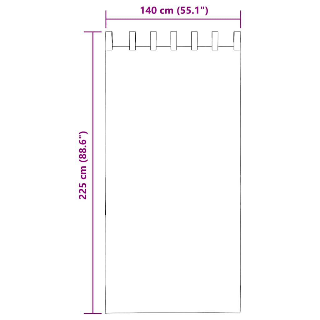 vidaXL Κουρτίνες Voile με βρόχους 2 τεμάχια Άμμος 140x225 cm