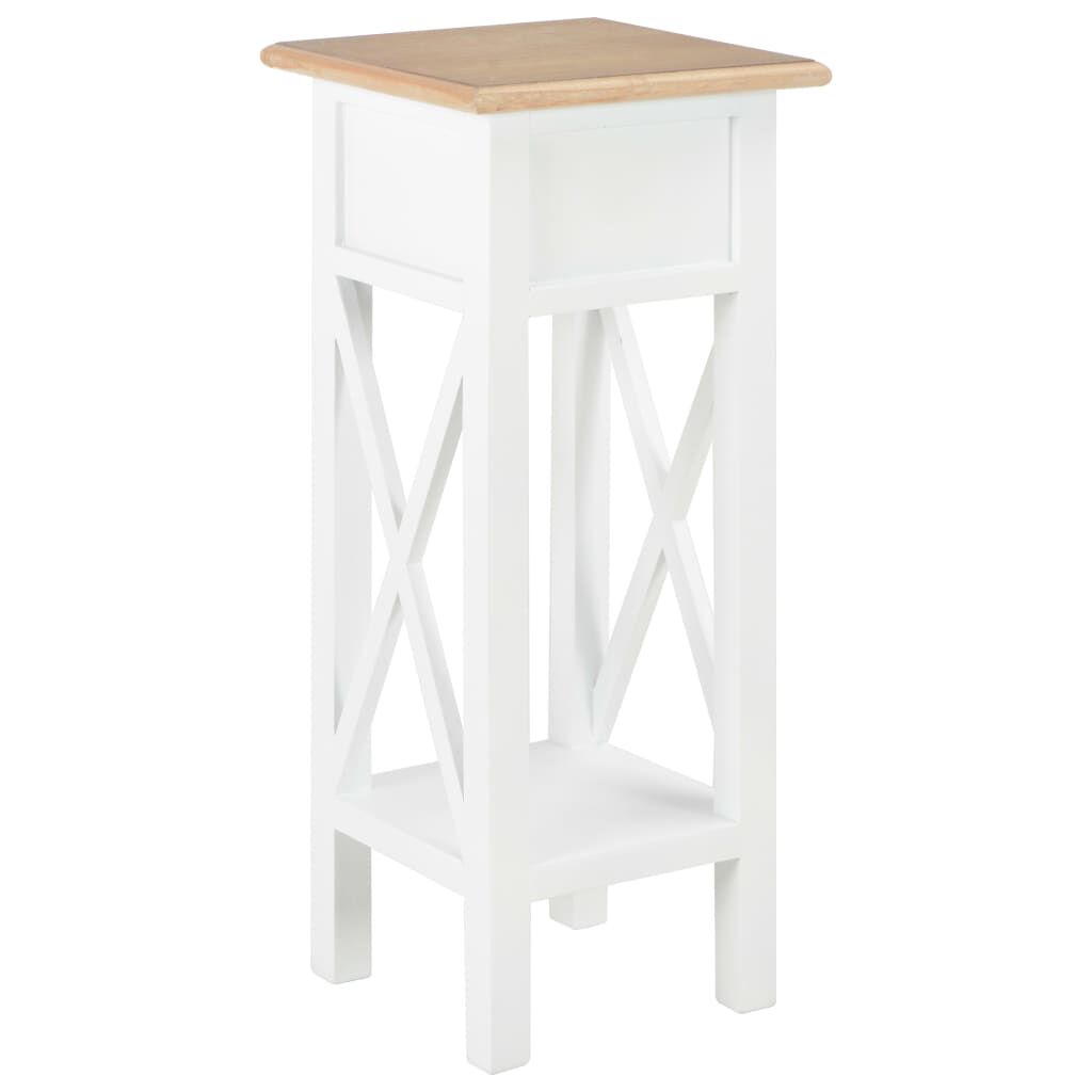 vidaXL Τραπεζάκι Βοηθητικό Λευκό 27 x 27 x 65,5 εκ. Ξύλινο