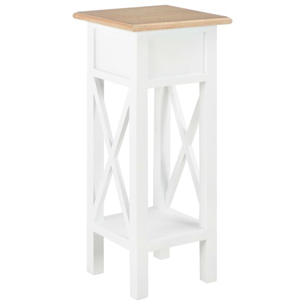 vidaXL Τραπεζάκι Βοηθητικό Λευκό 27 x 27 x 65,5 εκ. Ξύλινο