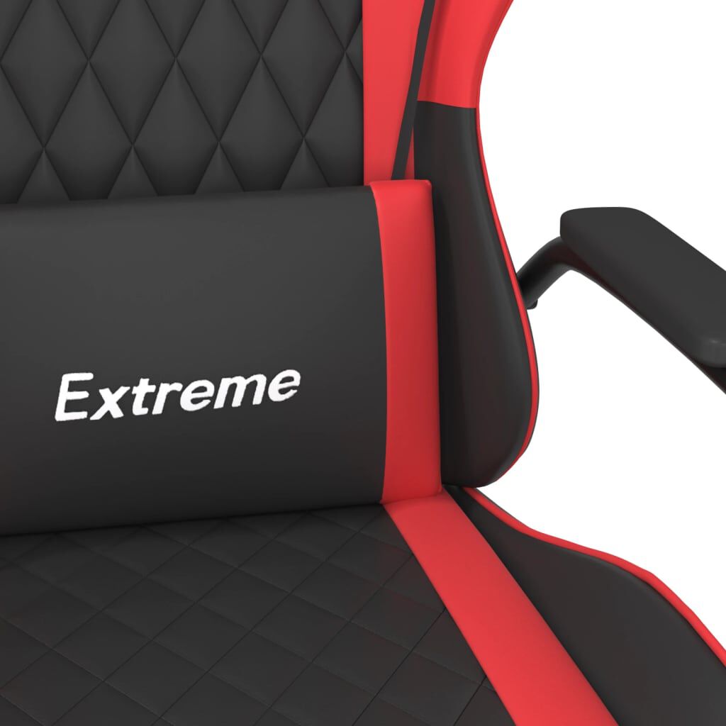 vidaXL Καρέκλα Gaming Μασάζ Μαύρο/Κόκκινο από Συνθετικό Δέρμα