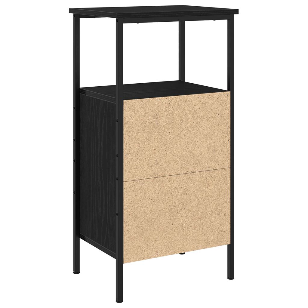 vidaXL Κομοδίνο Μαύρο Δρυς 41x31x80 εκ Επεξεργασμένο ξύλο