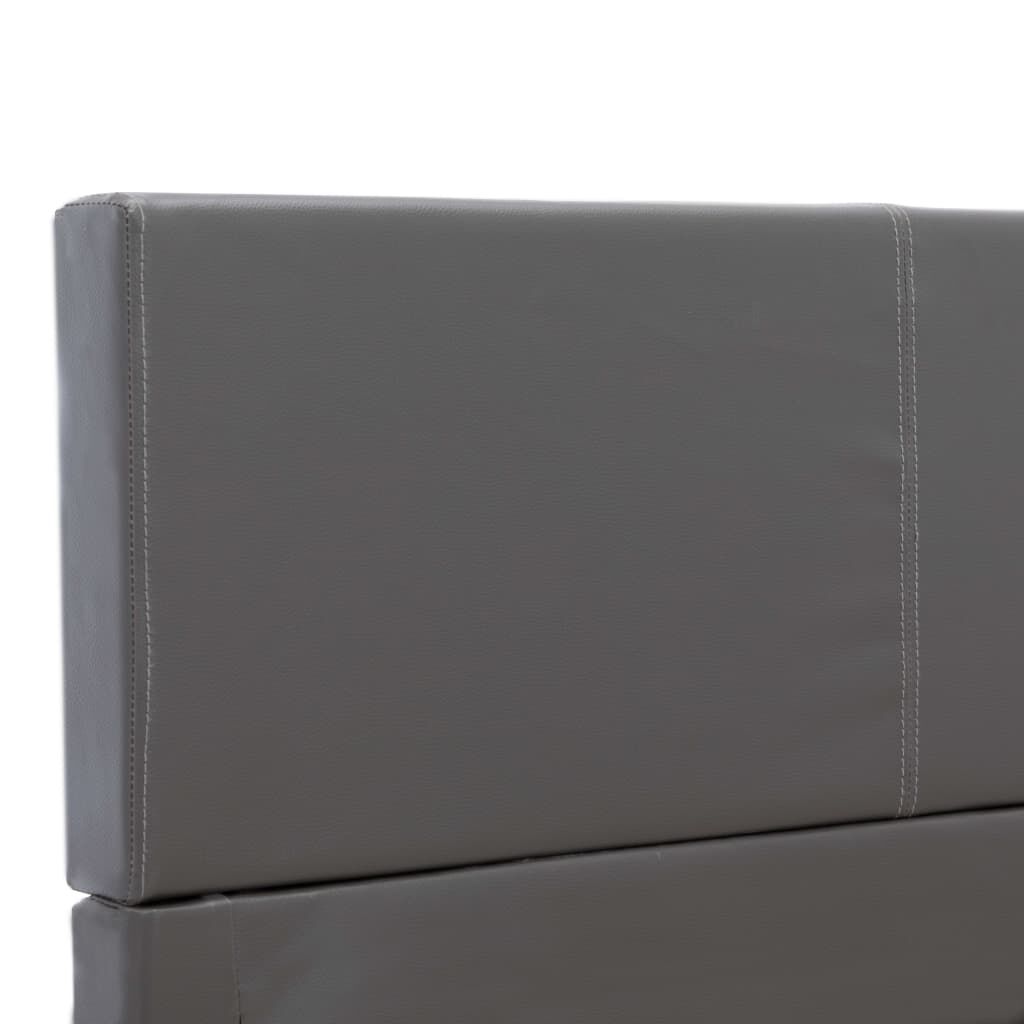 vidaXL Πλαίσιο Κρεβατιού Γκρι 140 x 200 εκ. από Συνθετικό Δέρμα