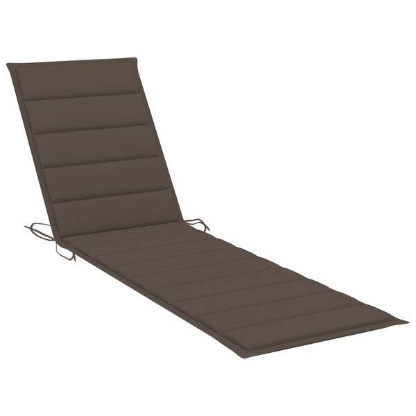vidaXL Ξαπλώστρα από Μασίφ Ξύλο Teak με Taupe Μαξιλάρι