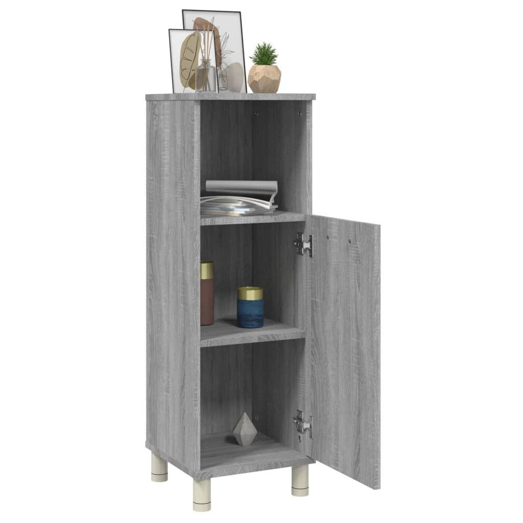 vidaXL Ντουλάπι Μπάνιου Γκρι Sonoma 30x30x95 εκ. Επεξεργασμένο Ξύλο