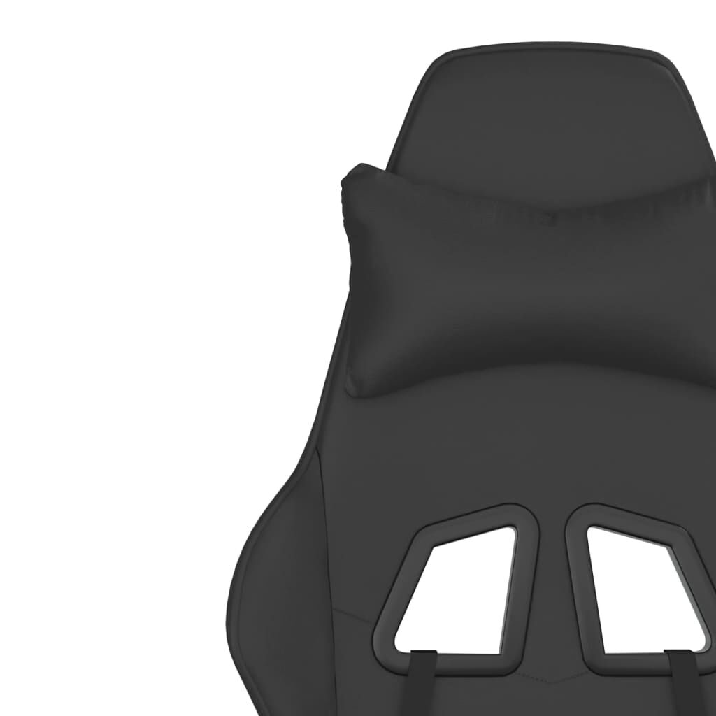 vidaXL Καρέκλα Gaming Μασάζ Υποπόδιο Μαύρο από Συνθετικό Δέρμα