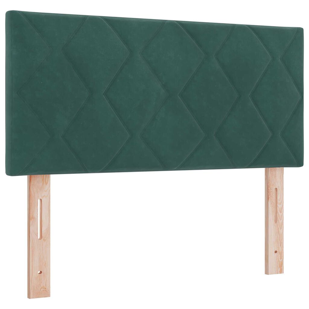 vidaXL Κρεβάτι με ελατήρια Σκούρο πράσινο 90 x 200 cm Βελούδο