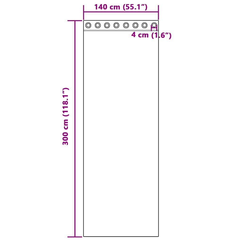vidaXL Κουρτίνες Voile με ροδέλες 2 τεμάχια Μοβ 140x300 εκ.