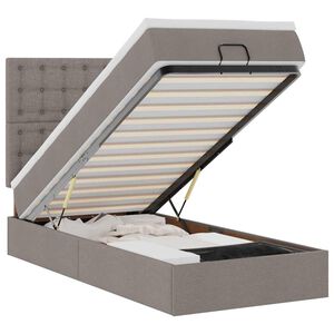 vidaXL Οθωμανικό κρεβάτι με στρώμα Taupe 80x200cm ύφασμα