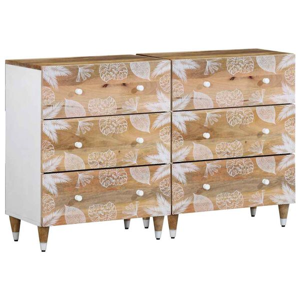 vidaXL Sideboards 2 &tau;&epsilon;&mu;ά&chi;&iota;&alpha; 60x33,5x75 cm &mu;&alpha;&sigma;ί&phi; &xi;ύ&lambda;&omicron; Mango