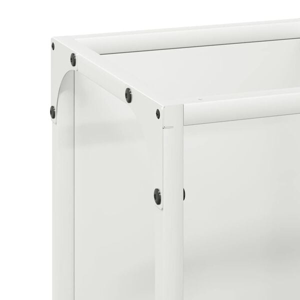 vidaXL Ράφι για καυσόξυλα Λευκό 25x25x100 εκ. Ατσάλι ψυχρής έλασης