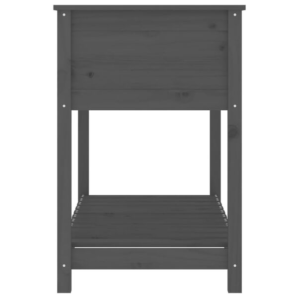 vidaXL Ζαρντινιέρα με Ράφι Γκρι 111,5x54x81 εκ. Μασίφ Ξύλο Πεύκου