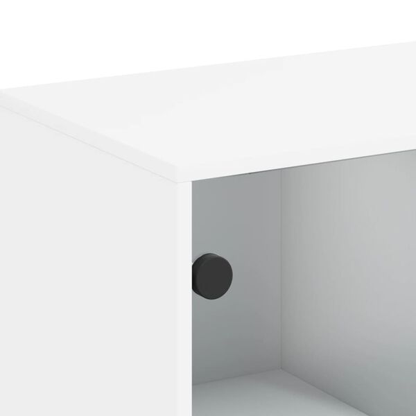 vidaXL Βοηθητικό Ντουλάπι Λευκό 69x37x100 εκ. με Γυάλινες Πόρτες