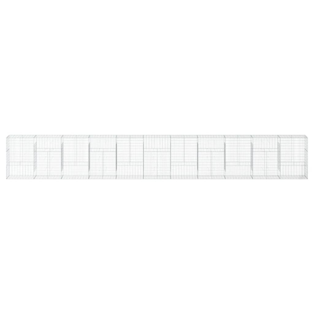 vidaXL Συρματοκιβώτιο με Κάλυμμα 1100x50x150εκ από Γαλβανισμένο Χάλυβα