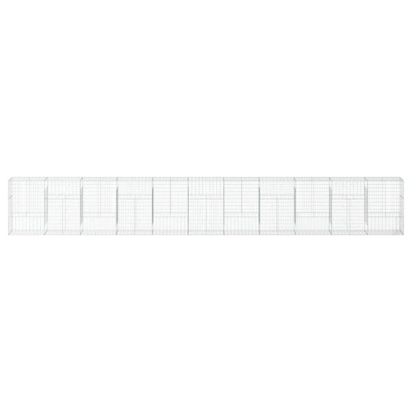 vidaXL Συρματοκιβώτιο με Κάλυμμα 1100x50x150εκ από Γαλβανισμένο Χάλυβα