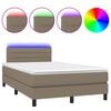 vidaXL &Kappa;&rho;&epsilon;&beta;ά&tau;&iota; Boxspring &mu;&epsilon; &Sigma;&tau;&rho;ώ&mu;&alpha; & LED Taupe 120x190 &epsilon;&kappa;. &Upsilon;&phi;&alpha;&sigma;&mu;ά&tau;&iota;&nu;&omicron;