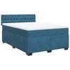 vidaXL Κρεβάτι Boxspring με Στρώμα Μπλε 140x190 εκ. Βελούδινο