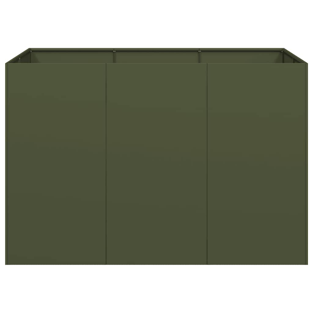 vidaXL Ζαρντινιέρα Λαδί 120x80x80 εκ. από Χάλυβα