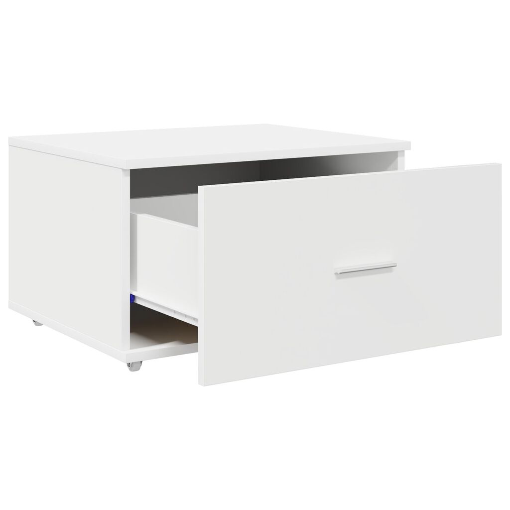 vidaXL Συρταριέρα με Ρόδες Λευκό 55x45x33.5 cm Επεξεργασμένο Ξύλο