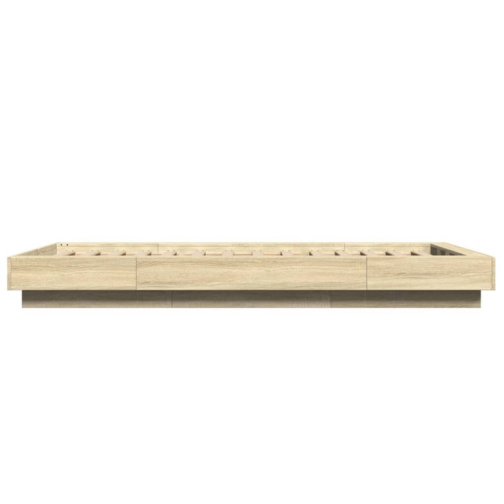 vidaXL Πλαίσιο Κρεβατιού με LED Sonoma Δρυς 100x200 εκ. Επεξεργ. Ξύλο