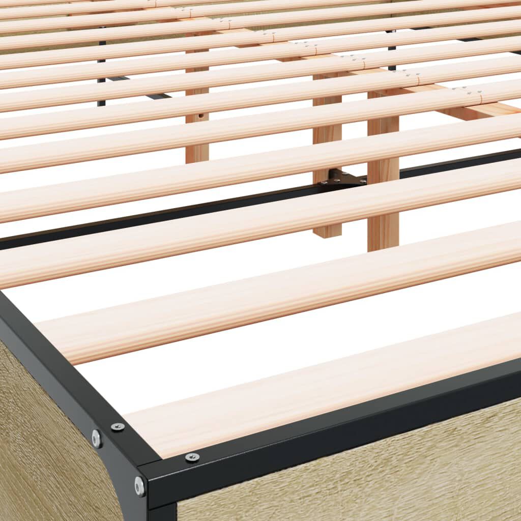 vidaXL Πλαίσιο Κρεβατιού Sonoma Δρυς 120x200 εκ. Επεξ. Ξύλο & Μέταλλο