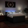 vidaXL Κρεβάτι Boxspring με Στρώμα Μαύρο 140x190εκ.από Συνθετικό Δέρμα
