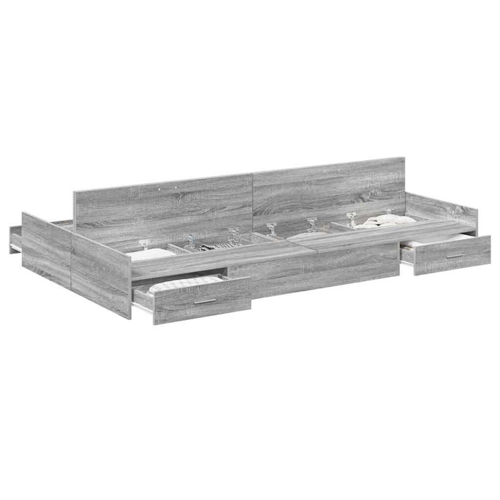 vidaXL Κρεβάτι με αποθηκευτικό χώρο Γκρι sonoma 120 x 190 cm